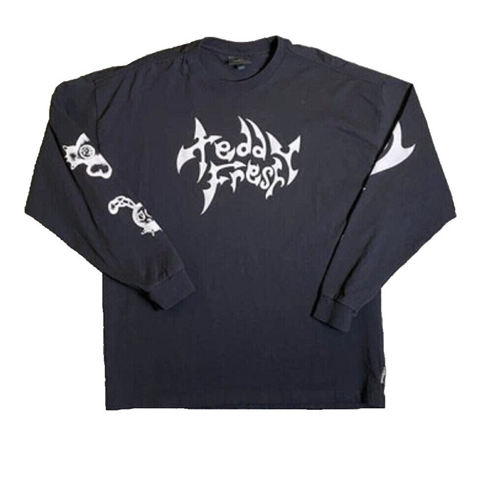 Teddy Fresh Heavy Metal Long Sleeve Tee Size XS Black Unisex Graphic Print NWOT